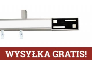 Karnisze apartamentowe sufitowe aveno pojedynczy 31x13mm Aster Chrom mat - biały