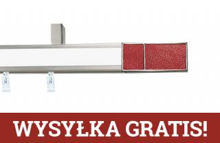 Karnisze apartamentowe sufitowe aveno pojedynczy 31x13mm Croco Red Chrom mat - biały