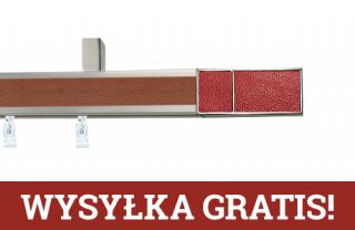 Karnisze apartamentowe sufitowe aveno pojedynczy 31x13mm Croco Red Chrom mat - calvados