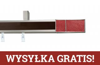 Karnisze apartamentowe sufitowe aveno pojedynczy 31x13mm Croco Red Chrom mat - wenge