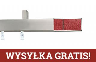 Karnisze apartamentowe sufitowe aveno pojedynczy 31x13mm Croco Red Chrom mat