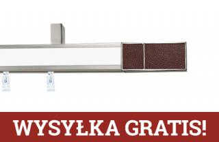 Karnisze apartamentowe sufitowe aveno pojedynczy 31x13mm Croco Wenge Chrom mat - biały