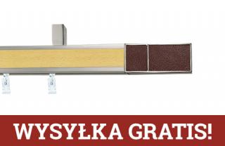 Karnisze apartamentowe sufitowe aveno pojedynczy 31x13mm Croco Wenge Chrom mat - buk