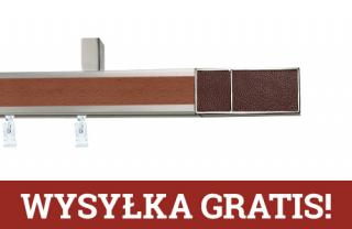 Karnisze apartamentowe sufitowe aveno pojedynczy 31x13mm Croco Wenge Chrom mat - calvados