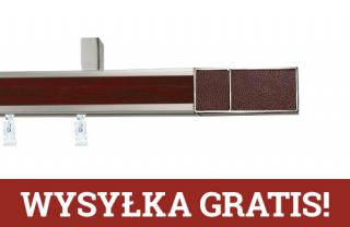 Karnisze apartamentowe sufitowe aveno pojedynczy 31x13mm Croco Wenge Chrom mat - mahoń