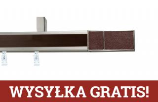 Karnisze apartamentowe sufitowe aveno pojedynczy 31x13mm Croco Wenge Chrom mat - wenge