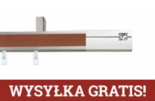 Karnisze apartamentowe sufitowe aveno pojedynczy 31x13mm Siso Crystal Chrom mat - calvados