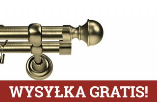 Karnisze Metalowe Rzymskie podwójny 19/19mm Bella antyk mosiądz