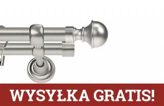 Karnisze Metalowe Rzymskie podwójny 19/19mm Bella chrom mat