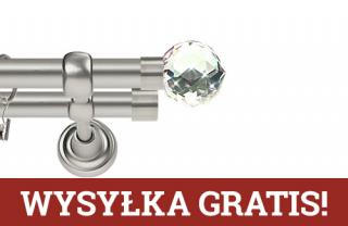 Karnisze Metalowe Rzymskie podwójny 19/19mm Beluna Crystal chrom mat