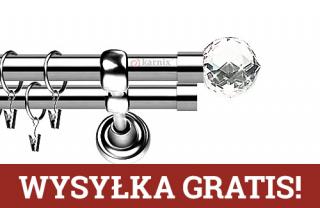 Karnisze Metalowe Rzymskie podwójny 19/19mm Beluna Crystal INOX