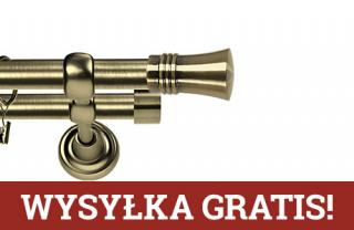 Karnisze Metalowe Rzymskie podwójny 19/19mm Capri antyk mosiądz