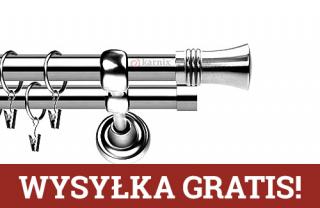 Karnisze Metalowe Rzymskie podwójny 19/19mm Capri INOX