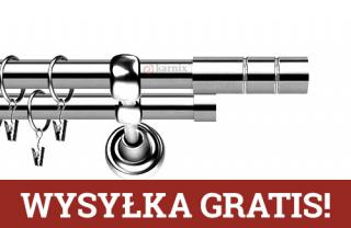 Karnisze Metalowe Rzymskie podwójny 19/19mm Cylinder INOX