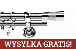 Karnisze Metalowe Rzymskie podwójny 19/19mm Doris INOX