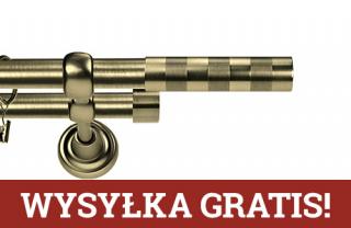 Karnisze Metalowe Rzymskie podwójny 19/19mm Etiuda antyk mosiądz