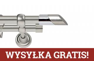 Karnisze Metalowe Rzymskie podwójny 19/19mm Falko chrom mat