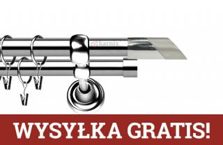 Karnisze Metalowe Rzymskie podwójny 19/19mm Falko INOX