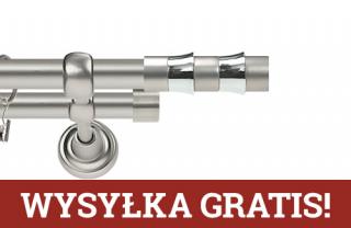 Karnisze Metalowe Rzymskie podwójny 19/19mm Fresno chrom mat