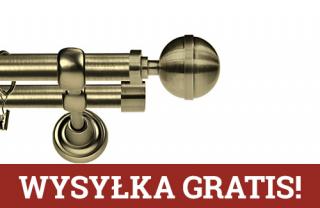 Karnisze Metalowe Rzymskie podwójny 19/19mm Kula Elegant antyk mosiądz