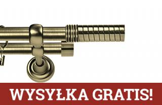 Karnisze Metalowe Rzymskie podwójny 19/19mm Optima antyk mosiądz