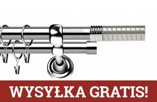 Karnisze Metalowe Rzymskie podwójny 19/19mm Optima INOX