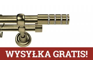 Karnisze Metalowe Rzymskie podwójny 19/19mm Rosetti Crystal antyk mosiądz