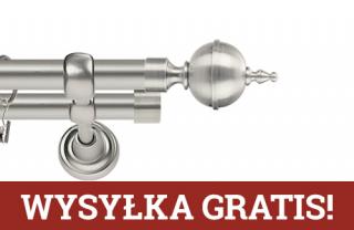 Karnisze Metalowe Rzymskie podwójny 19/19mm Roxy chrom mat