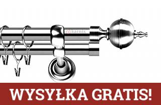 Karnisze Metalowe Rzymskie podwójny 19/19mm Roxy INOX