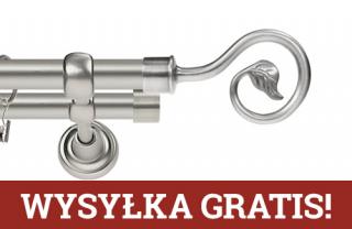 Karnisze Metalowe Rzymskie podwójny 19/19mm Spiralka chrom mat