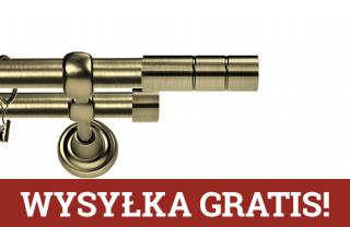 Karnisze Metalowe Rzymskie podwójny 25/16mm Cylinder antyk mosiądz