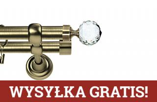 Karnisze Metalowe Rzymskie podwójny 25/19mm Beluna Crystal antyk mosiądz