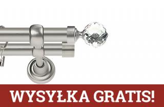 Karnisze Metalowe Rzymskie podwójny 25/19mm Beluna Crystal chrom mat