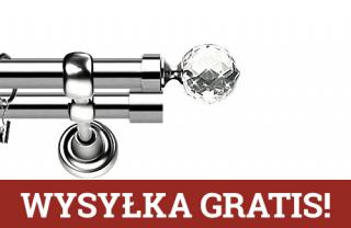 Karnisze Metalowe Rzymskie podwójny 25/19mm Beluna Crystal INOX