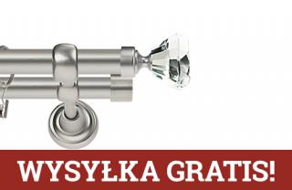 Karnisze Metalowe Rzymskie podwójny 25/19mm Clarex Crystal chrom mat