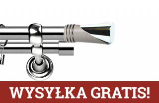 Karnisze Metalowe Rzymskie podwójny 25/19mm Loca INOX