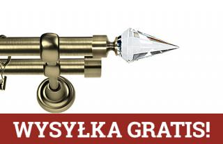 Karnisze Metalowe Rzymskie podwójny 25/19mm Veneto Crystal  antyk mosiądz