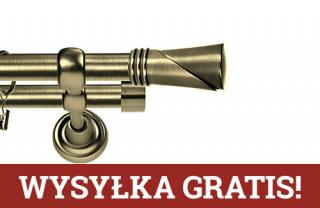 Karnisze Metalowe Rzymskie podwójny 25/25mm Loca antyk mosiądz