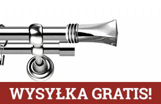 Karnisze Metalowe Rzymskie podwójny 25/25mm Porto INOX