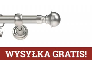 Karnisze Metalowe Rzymskie pojedynczy 19mm Bella chrom mat