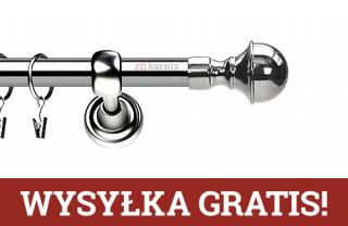 Karnisze Metalowe Rzymskie pojedynczy 19mm Bella INOX