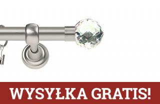 Karnisze Metalowe Rzymskie pojedynczy 19mm Beluna Crystal chrom mat