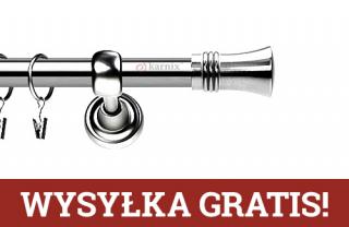 Karnisze Metalowe Rzymskie pojedynczy 19mm Capri INOX
