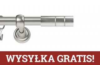 Karnisze Metalowe Rzymskie pojedynczy 19mm Cylinder chrom mat