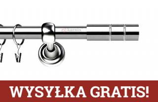 Karnisze Metalowe Rzymskie pojedynczy 19mm Cylinder INOX