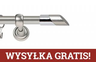 Karnisze Metalowe Rzymskie pojedynczy 19mm Falko chrom mat