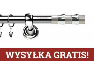 Karnisze Metalowe Rzymskie pojedynczy 19mm Fresno INOX