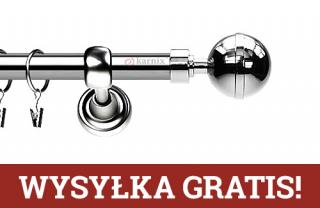 Karnisze Metalowe Rzymskie pojedynczy 19mm Kula Elegant INOX