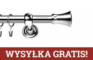 Karnisze Metalowe Rzymskie pojedynczy 19mm Monaco INOX