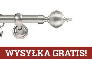 Karnisze Metalowe Rzymskie pojedynczy 19mm Roxy chrom mat